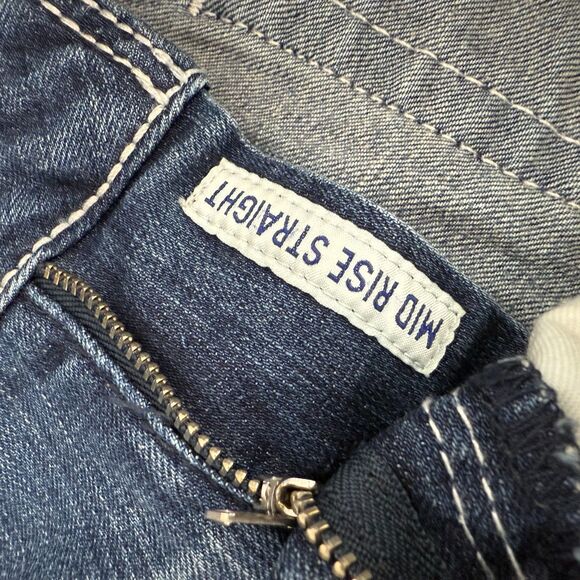 Ariat Denim Mid Rise Straight Jeans Womens Size 27 SHORT Blue Cowgirl Western - Picture 10 of 11